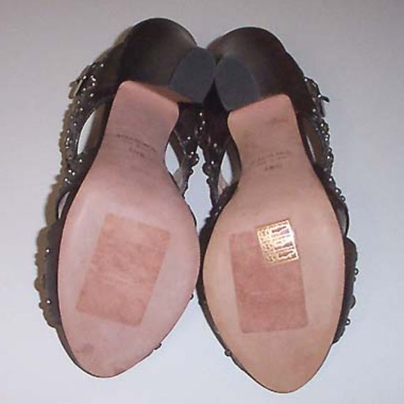 NEW PRADA Vitello crystals studs sandals 40.5 - Picture 5 of 6